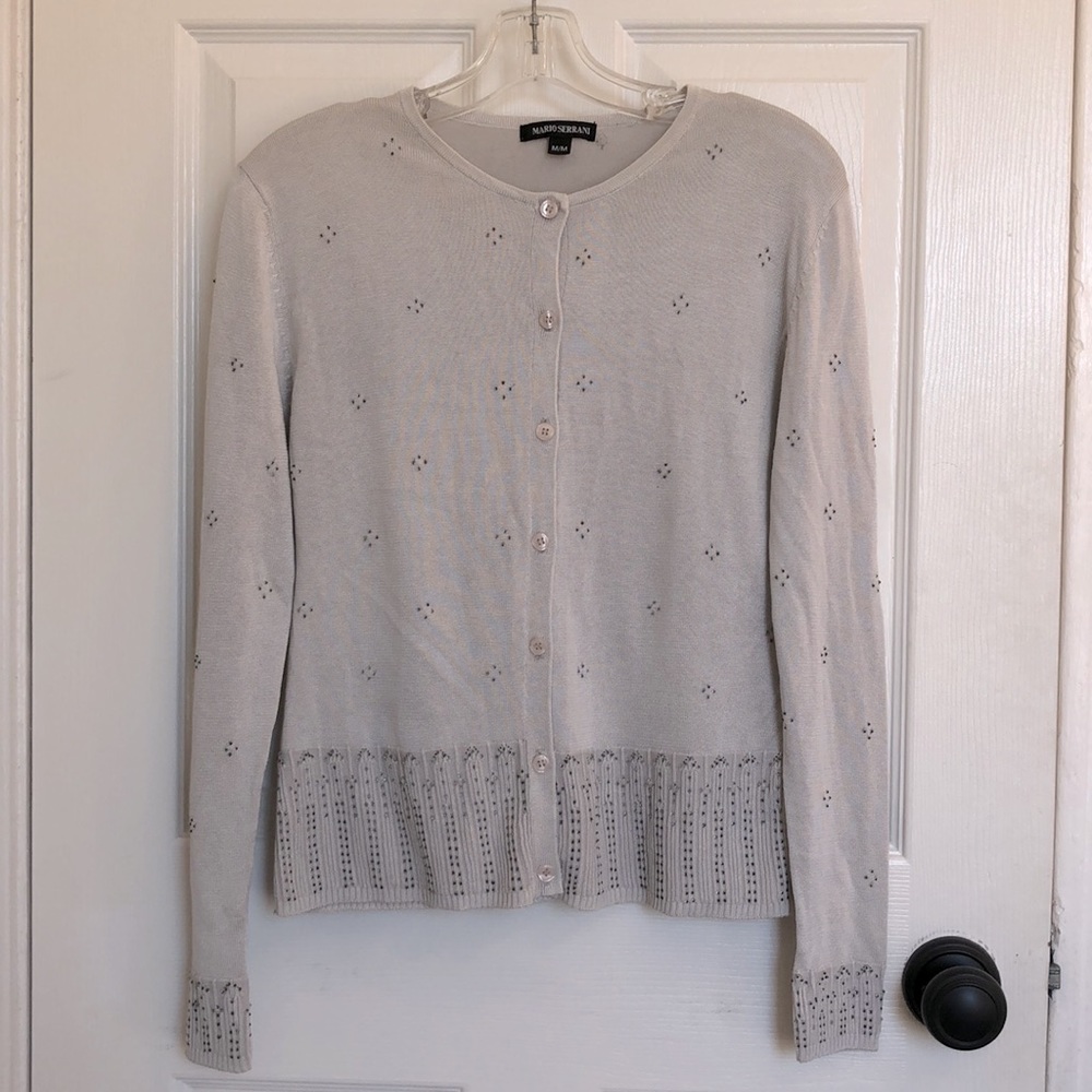 Mario Serrani. Women's long-sleeve button-down cardigan sweater. Medium.